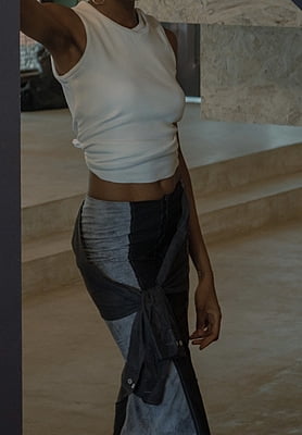 Two tiered buttoned down side wrapped skirt Two tiered buttoned down side wrapped skirt