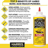 Harris Boric Acid Roach Powder with Lure 16oz