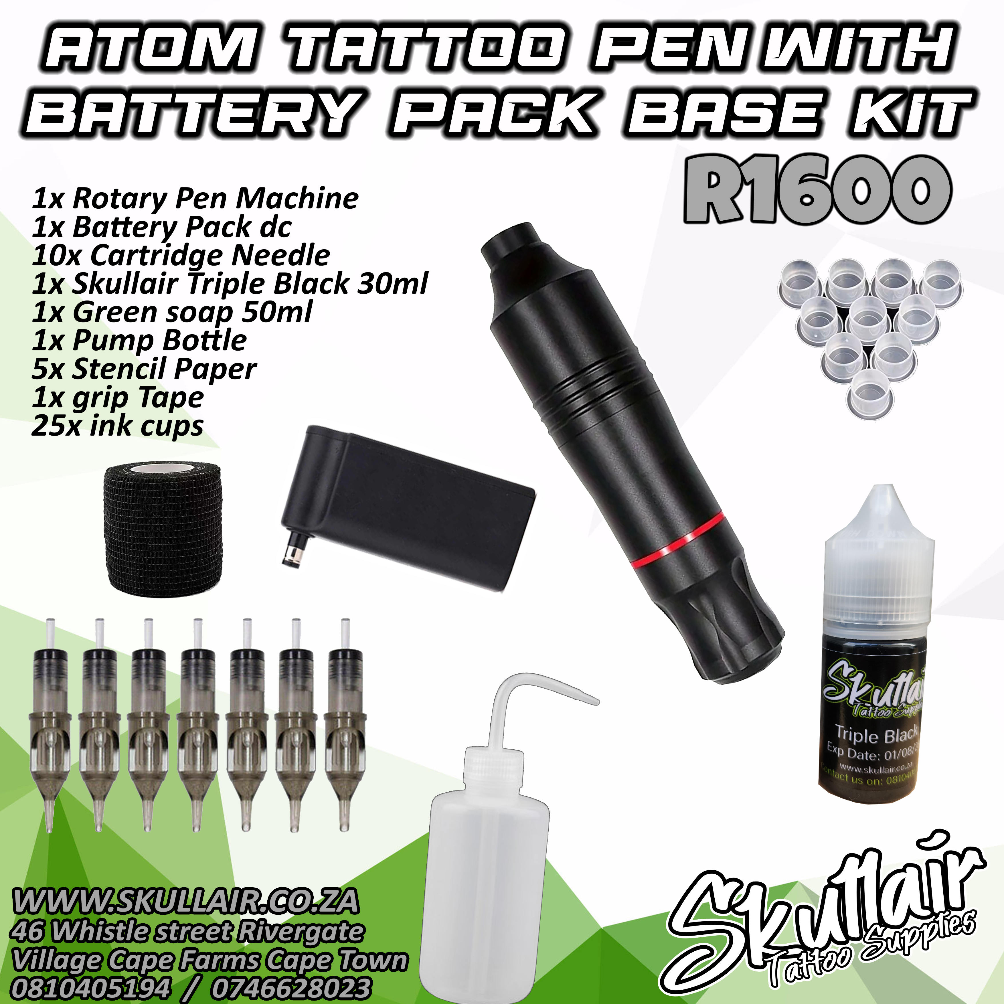 Atom  pen style  Rotary Machine+ Battery pack Base Kit