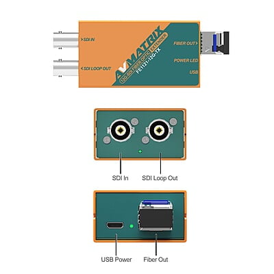 AVMatrix FE1121-12G 12G-SDI Fiber Optic Extender AVMatrix FE1121-12G 12G-SDI Fiber Optic Extender