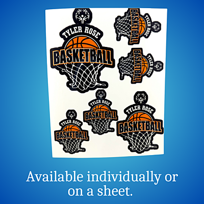 Custom Vinyl Waterproof Stickers – Tyler Rose Special Olympics Basketball Fundraiser sheet