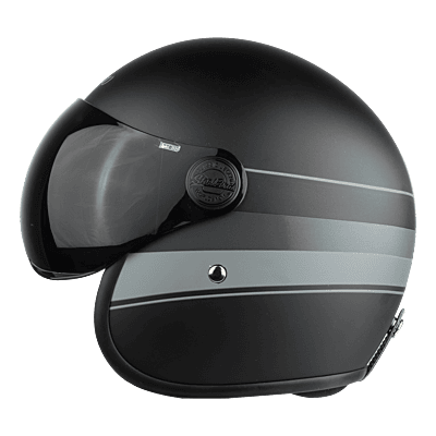 STEELBIRD SBH-54 VINTAGE S1 MATT BLACK/GREY C/V 620 MM (LONG VISOR)
