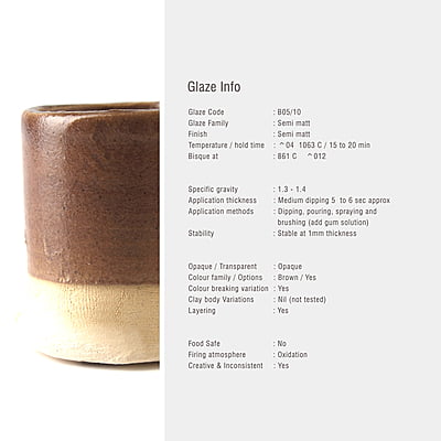 Sara Low Fire Semi Matt Cedar Brown B05/10 Sara Low Fire Semi Matt Cedar Brown B05/10