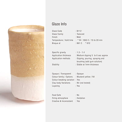 Sara Low Fire Matt Pastel Mustard B112 Sara Low Fire Matt Pastel Mustard B112