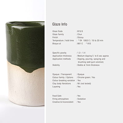 Sara Low Fire Chun Moss Green B15/3 Sara Low Fire Chun Moss Green B15/3