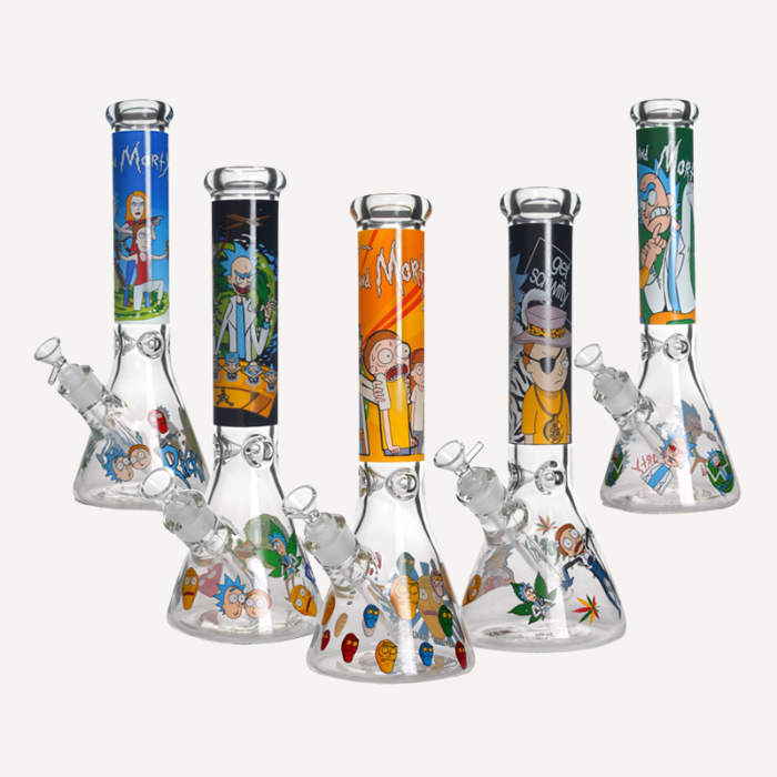 Beautiful Rick And Morty Glass Bong 7mm 25cm ″Mixed Prints Beautiful Rick And Morty Glass Bong 7mm 25cm ″Mixed Prints