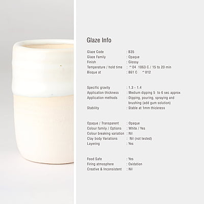 Sara Low Fire Opaque Snow White B35 Sara Low Fire Opaque Snow White B35