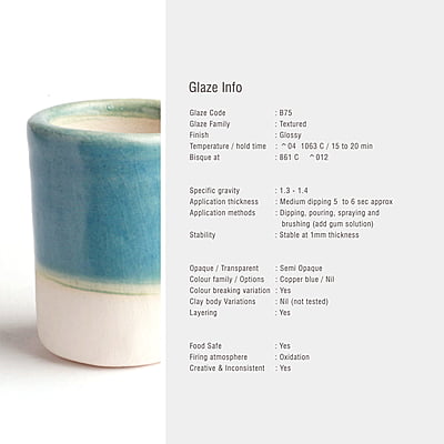 Sara Low Fire Textured Teal Blue B75 Sara Low Fire Textured Teal Blue B75