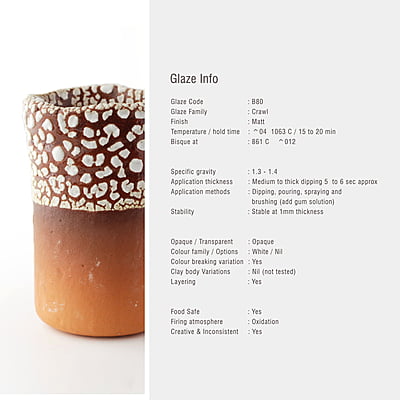 Sara Low Fire Crawl White Bead B80 Sara Low Fire Crawl White Bead B80