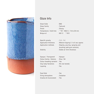 Sara Low Fire Textured Steel Blue B83 Sara Low Fire Textured Steel Blue B83