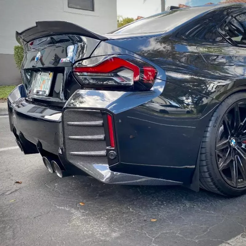 BMW G87 M2 MP Style Carbon Fiber Rear Bumper Side Trim BMW G87 M2 MP Style Carbon Fiber Rear Bumper Side Trim