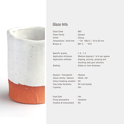 Sara Low Fire Opaque Bright White B87 Sara Low Fire Opaque Bright White B87