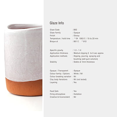 Sara Low Fire Opaque White B92
