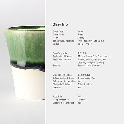 Sara Low Fire Floating Copper Green B96/9 Sara Low Fire Floating Copper Green B96/9