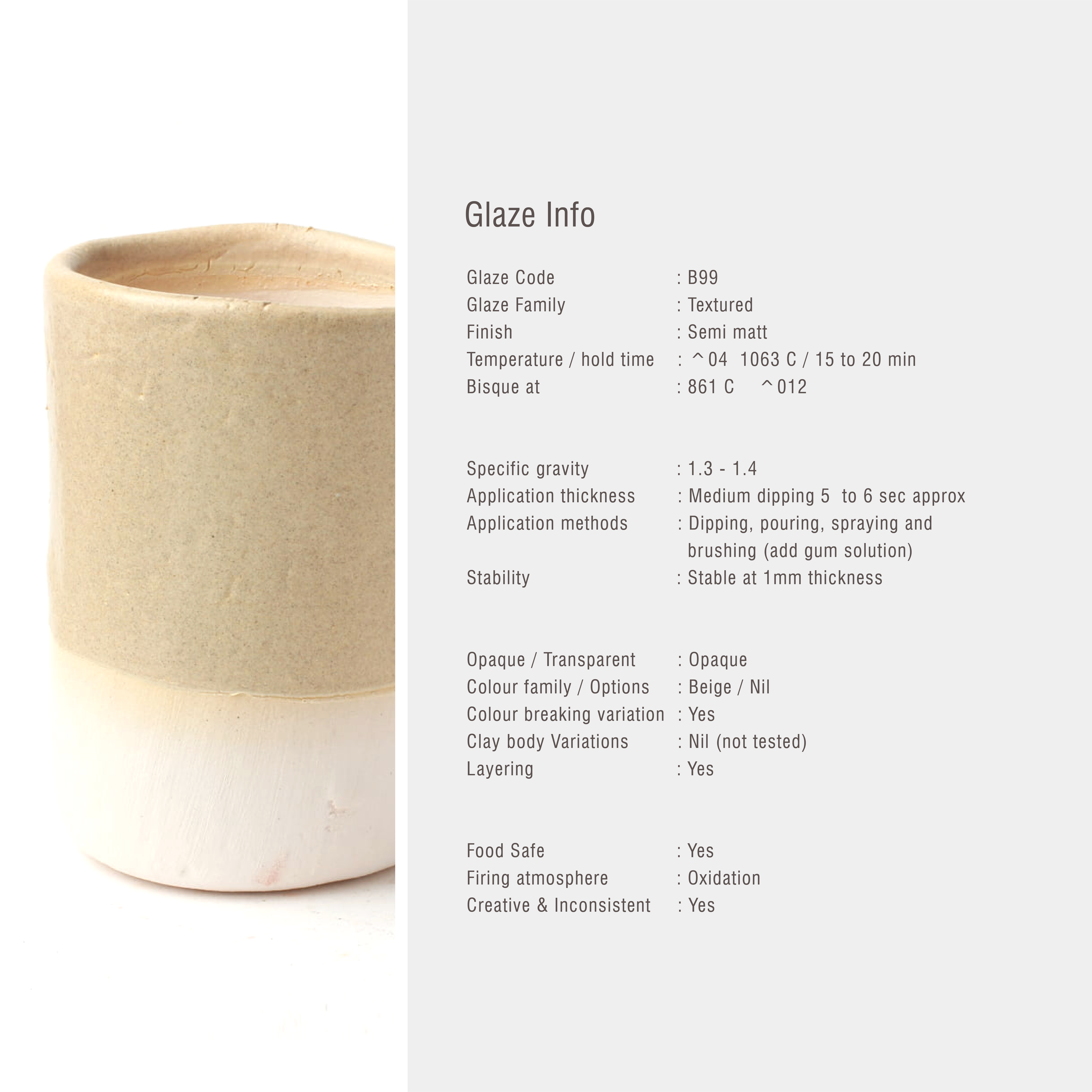 Sara Low Fire Textured Cream B99