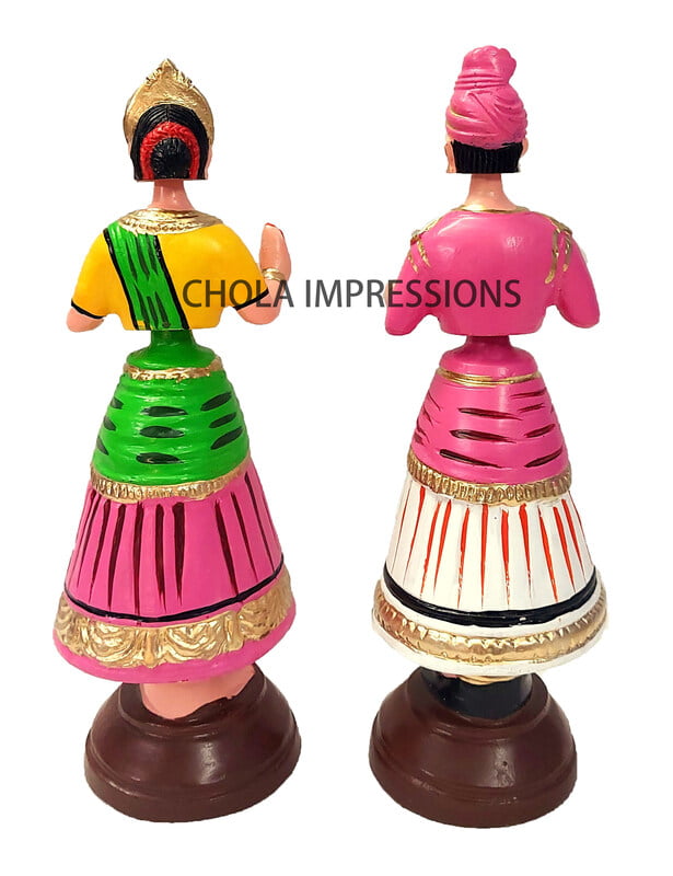 Chola Impressions Tanjore Dancing Doll pair Showpiece - 27 cm
