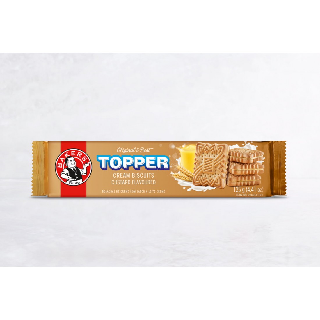 BAKERS TOPPERS BISCUITS CUSTARD 125G BAKERS TOPPERS BISCUITS CUSTARD 125G
