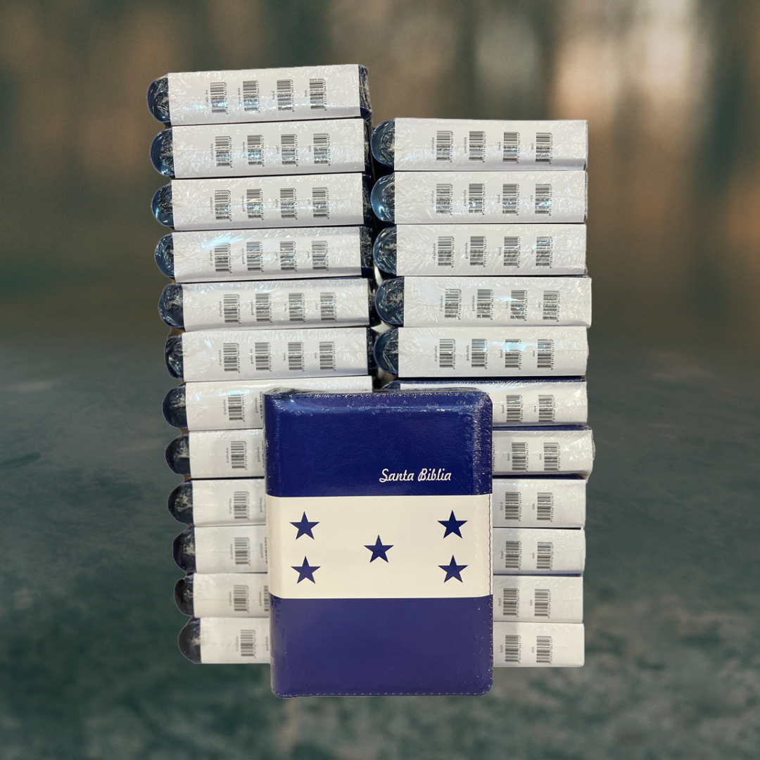 Biblias Manual Bandera de Honduras / Imitación Piel / Letra Gigante 14 - Caja de 44 unidades Biblias Manual Bandera de Honduras / Imitación Piel / Letra Gigante 14 - Caja de 44 unidades