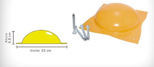 BOYA METALICA CON CLAVOS DE 20 CM