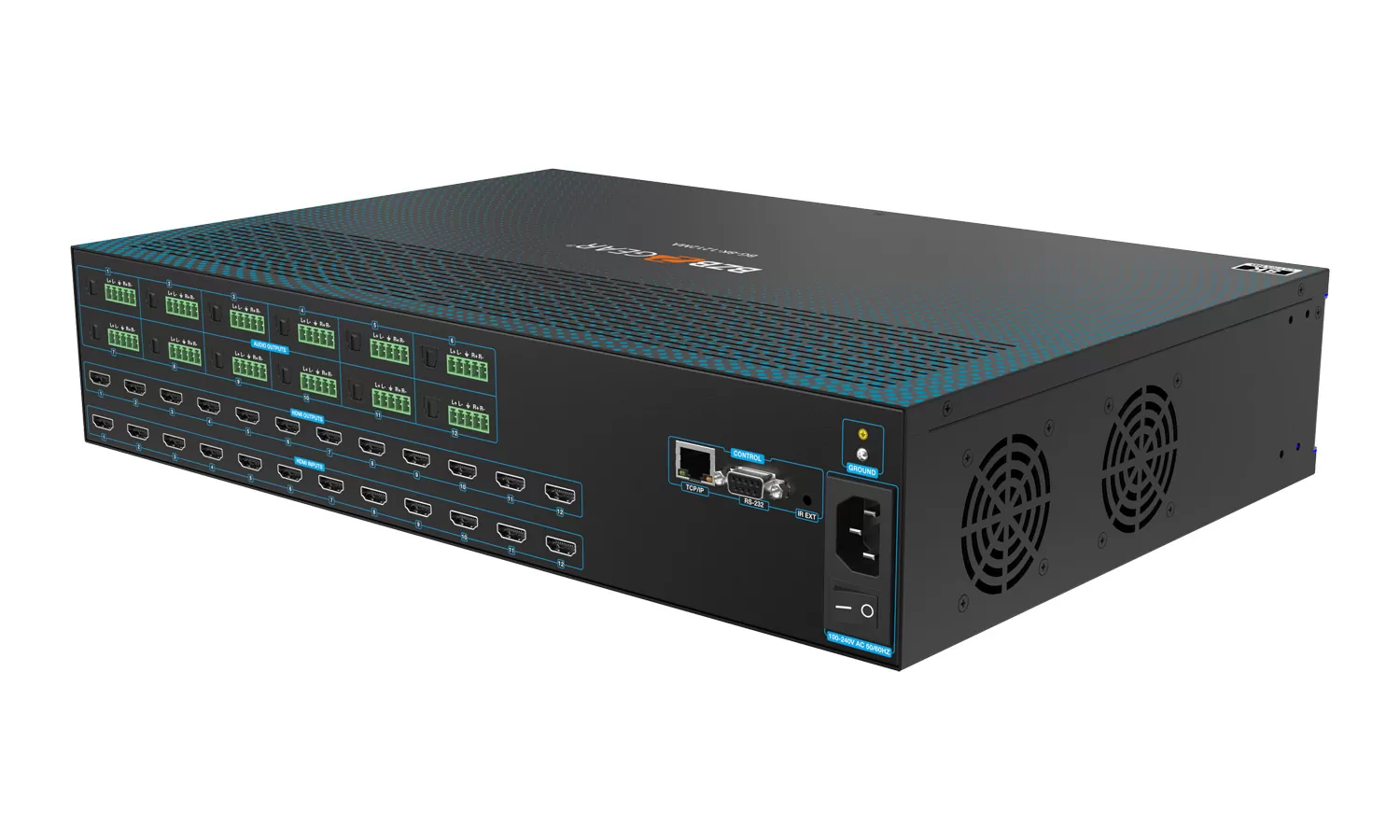 BG-8K-1212MA |  12x12 8K UHD HDMI 2.1 Matrix Switcher with Audio De-embedder (8K60, 4K120 4:4:4 10bit VRR, FVA, ALLM support)
