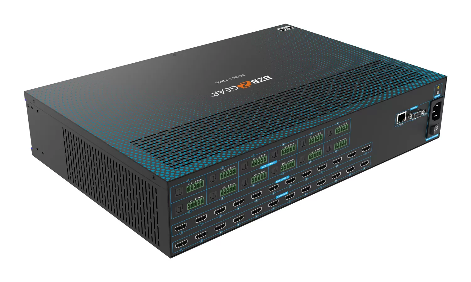 BG-8K-1212MA |  12x12 8K UHD HDMI 2.1 Matrix Switcher with Audio De-embedder (8K60, 4K120 4:4:4 10bit VRR, FVA, ALLM support)