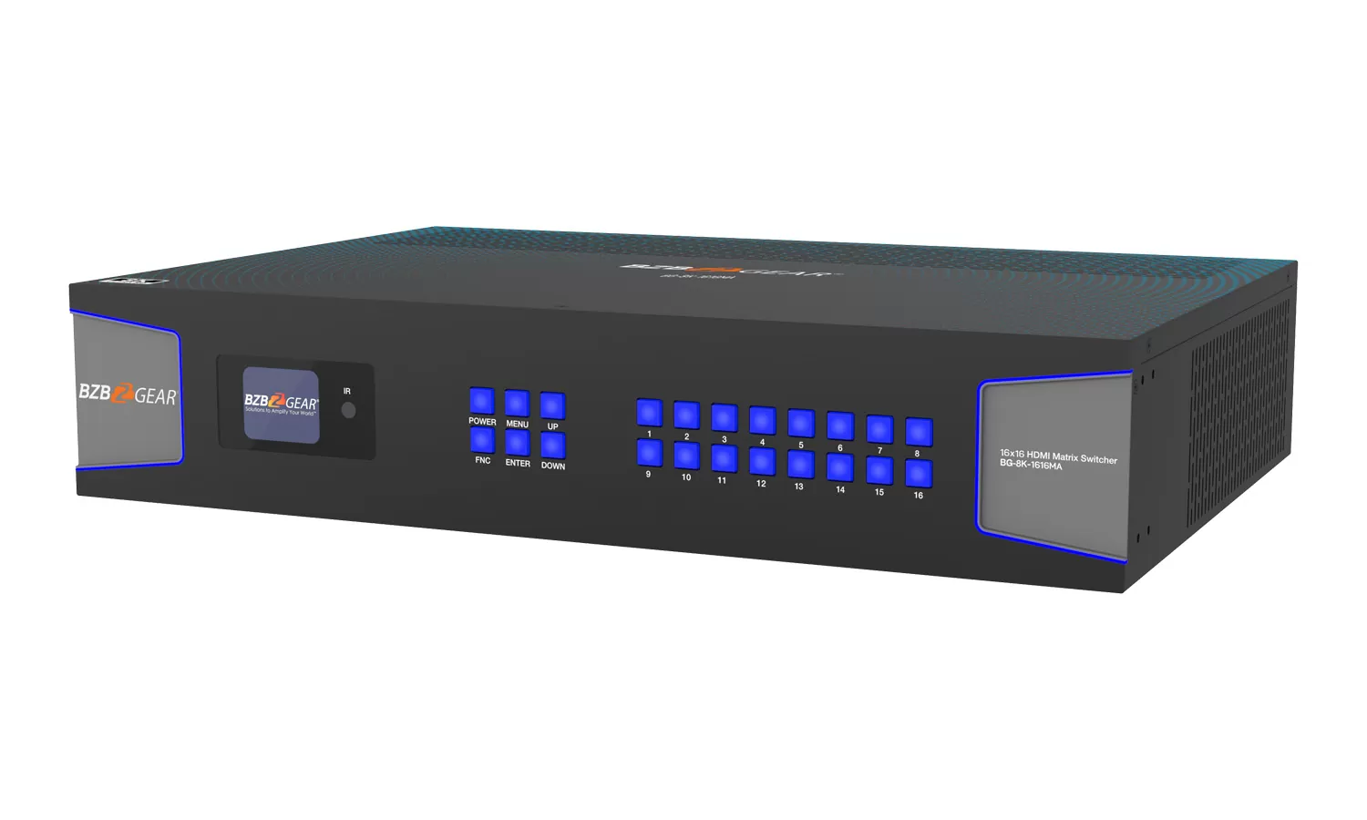 BG-8K-1616MA | 16x16 8K UHD HDMI 2.1 Matrix Switcher with Auto Downscalling/Audio De-embedder (8K60/4K120 4:4:4 and VRR/FVA/ALLM Support)
