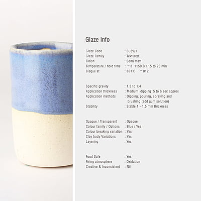 Sara Low Fire Textured Blue BL39/1 Sara Low Fire Textured Blue BL39/1