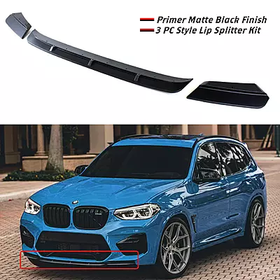 BMW F97 X3M & F98 X4M 3-Piece Style Front Lip Splitter Kit – Matte Black BMW F97 X3M & F98 X4M 3-Piece Style Front Lip Splitter Kit – Matte Black