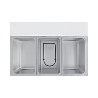 Baño María eléctrico de 3 insertos entrepaño galvanizado