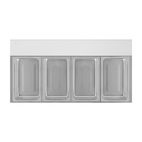 Baño María gas de 4 insertos entrepaño