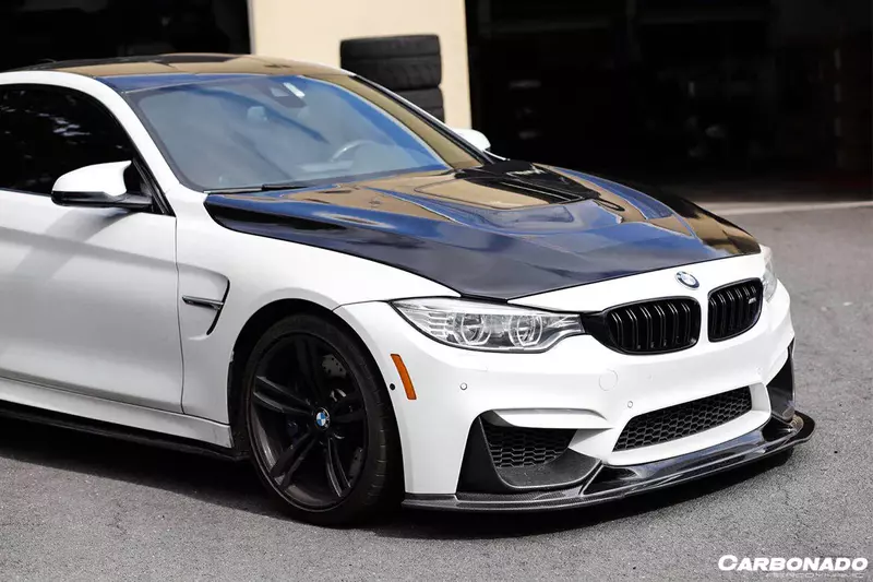 BMW M3 F80 & M4 F82 MP Style Carbon Fiber Front Bumper Caps (2014–2020)