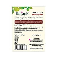 Banjara's Face Pack - Multani Mitti, Clear Smooth Skin, 15 Minutes Easy Use, 100% Natural, 100 g
