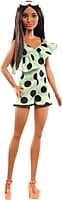Barbie Fashionistas Doll #200 with Brunette Hair, Lime Green Polka Dot Romper Barbie Fashionistas Doll #200 with Brunette Hair, Lime Green Polka Dot Romper