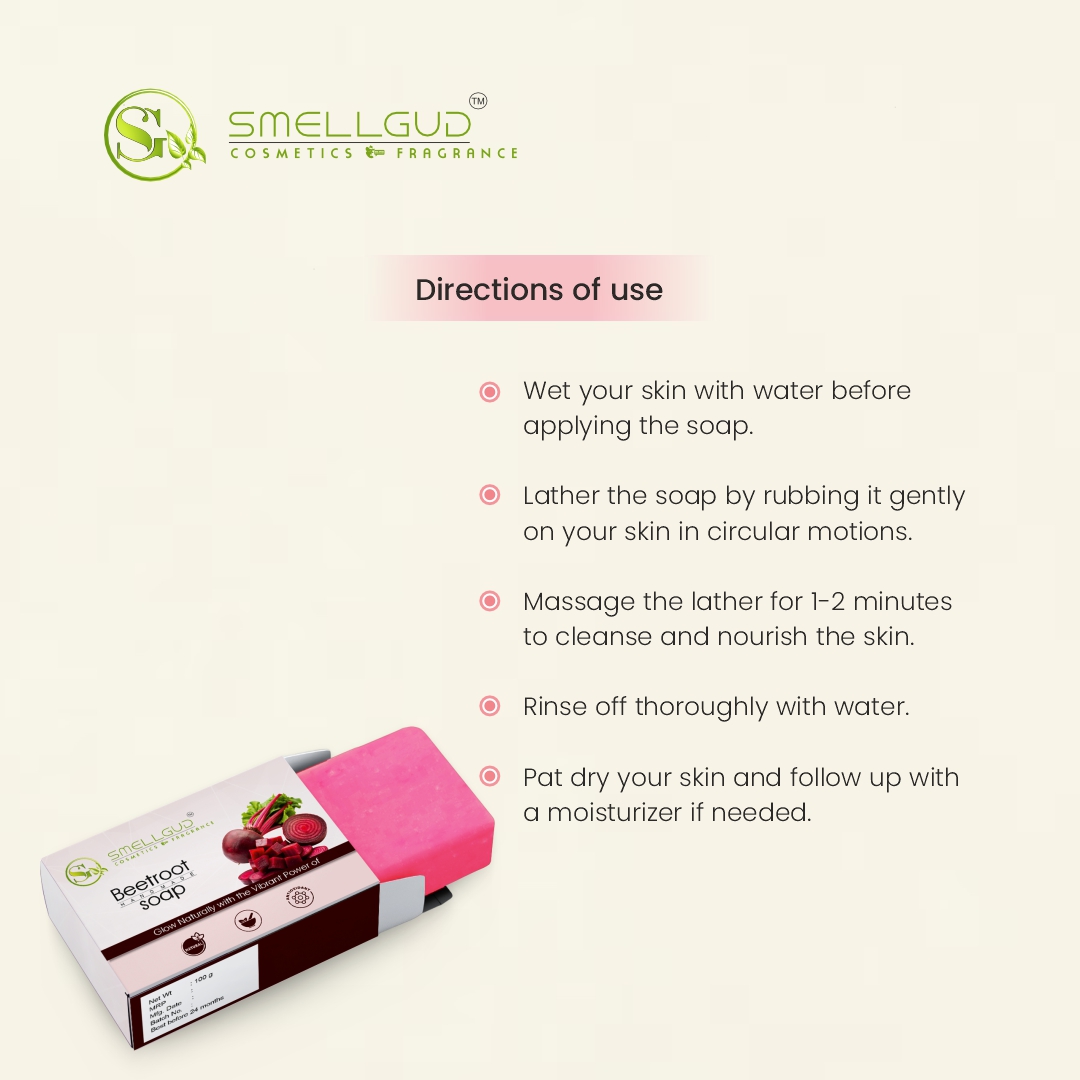Smellgud cosmetics Beetroot Handmade Soap for Fights Acne and Pimples|Remover Dark Spots and Dark circles|Helps in glowing up the skin|Skin soft and fresh for a long time|100 Gm Smellgud cosmetics Beetroot Handmade Soap for Fights Acne and Pimples|Remover Dark Spots and Dark circles|Helps in glowing up the skin|Skin soft and fresh for a long time|100 Gm
