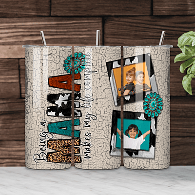 Custom Being a Mama Western 2 Photo 20 oz Tumbler