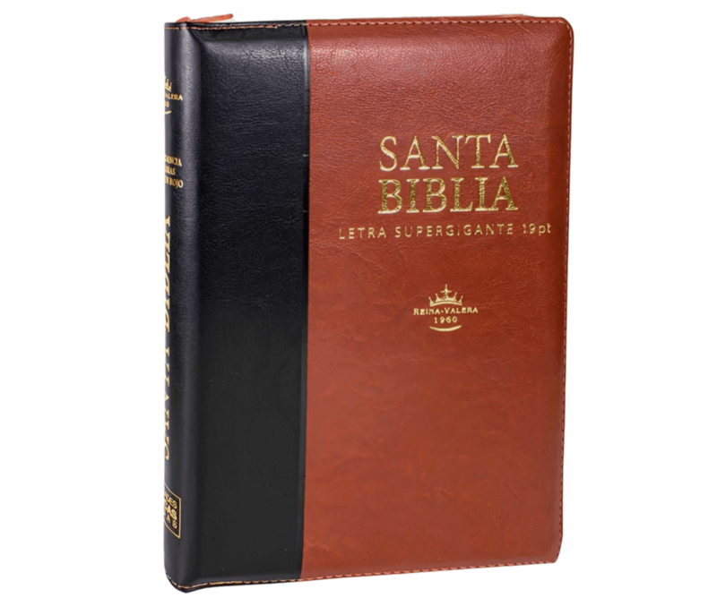 Biblia Letra Súper Gigante 19 Pts Color Negro con Cafe Biblia Letra Súper Gigante 19 Pts Color Negro con Cafe