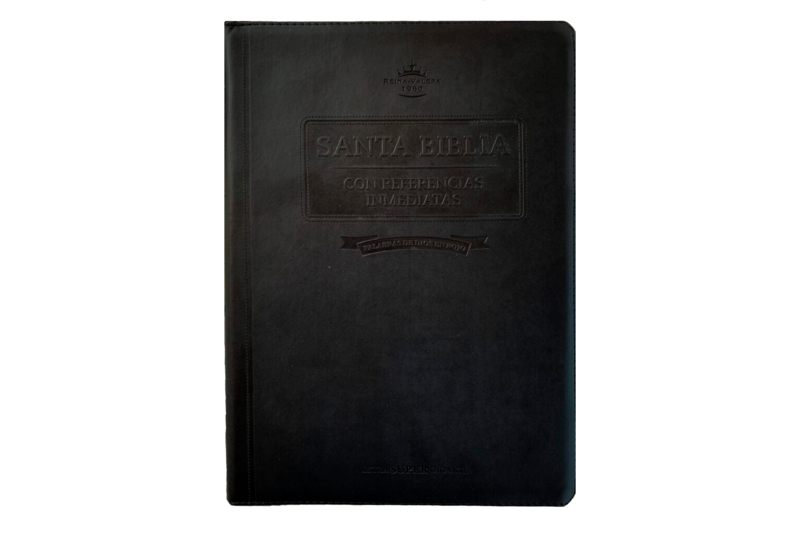 Biblia con Referencia Inmediata Color Negra Letra super Gigante Biblia con Referencia Inmediata Color Negra Letra super Gigante
