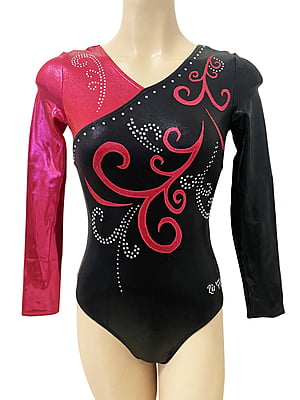 BERRY SWIRLS WITH BLACK SHINY FOIL MYSTIQUE LONG SLEEVE