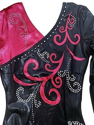 BERRY SWIRLS WITH BLACK SHINY FOIL MYSTIQUE LONG SLEEVE
