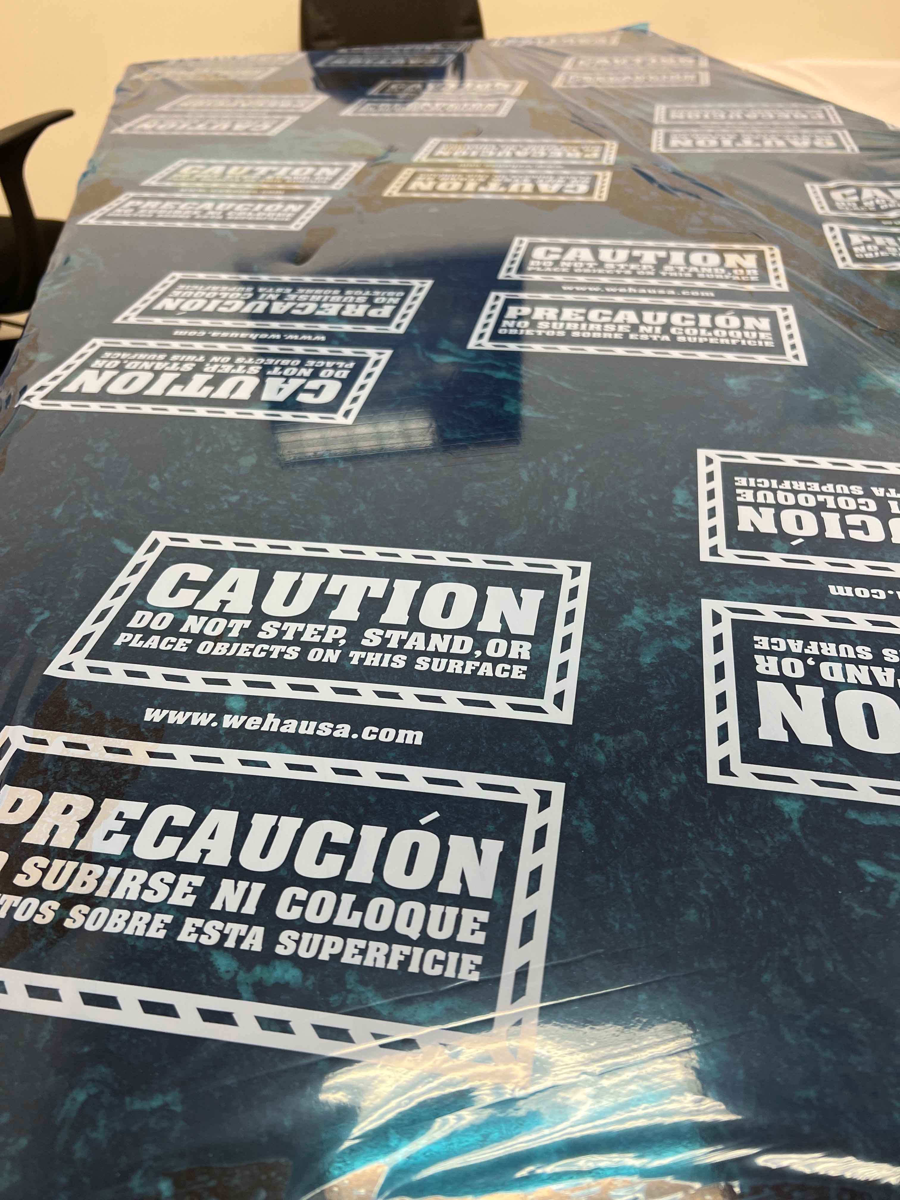 Weha Countertop Protective Film - 25.5" x 600' Caution Blue Color Weha Countertop Protective Film - 25.5" x 600' Caution Blue Color