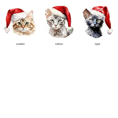 Breeds Starting with J - L Cat in Santa Hat Personalized 4" Wind Spinner Christmas Ornament Pet Gift