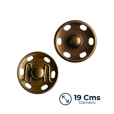 Broche Presion N°19 Bronce paquete x 100 Pares