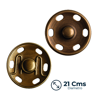 Broche Presion N°21 Bronce paquete x 100 Pares