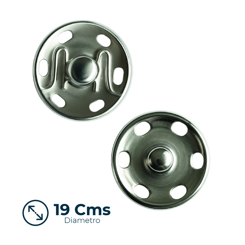 Broche Presion N°19 Niquel paquete x 100 Pares Broche Presion N°19 Niquel paquete x 100 Pares