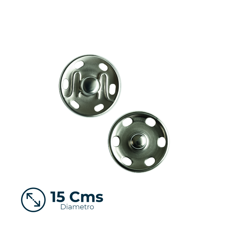 Broche Presion N°15 Niquel paquete x 100 Pares Broche Presion N°15 Niquel paquete x 100 Pares