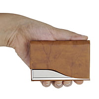 Brown Leather-Textured Cardholder