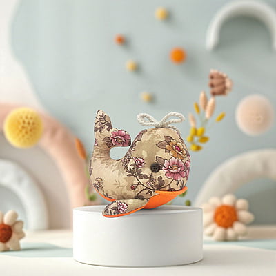 Cá Voi, Size Nhỏ - Thủ Công Nhồi Bông, Vải Cotton Cá Voi, Size Nhỏ - Thủ Công Nhồi Bông, Vải Cotton