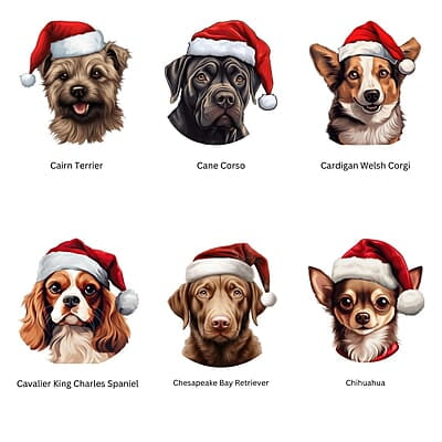 Breeds Starting with C Dog Santa Hat Personalized 4" Wind Spinner Ornament Keepsake Pet Parent Gift Breeds Starting with C Dog Santa Hat Personalized 4" Wind Spinner Ornament Keepsake Pet Parent Gift