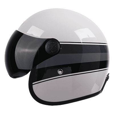 STEELBIRD SBH-54 VINTAGE S1 MATT WHITE/BLACK C/V 600 MM (SMALL VISOR)