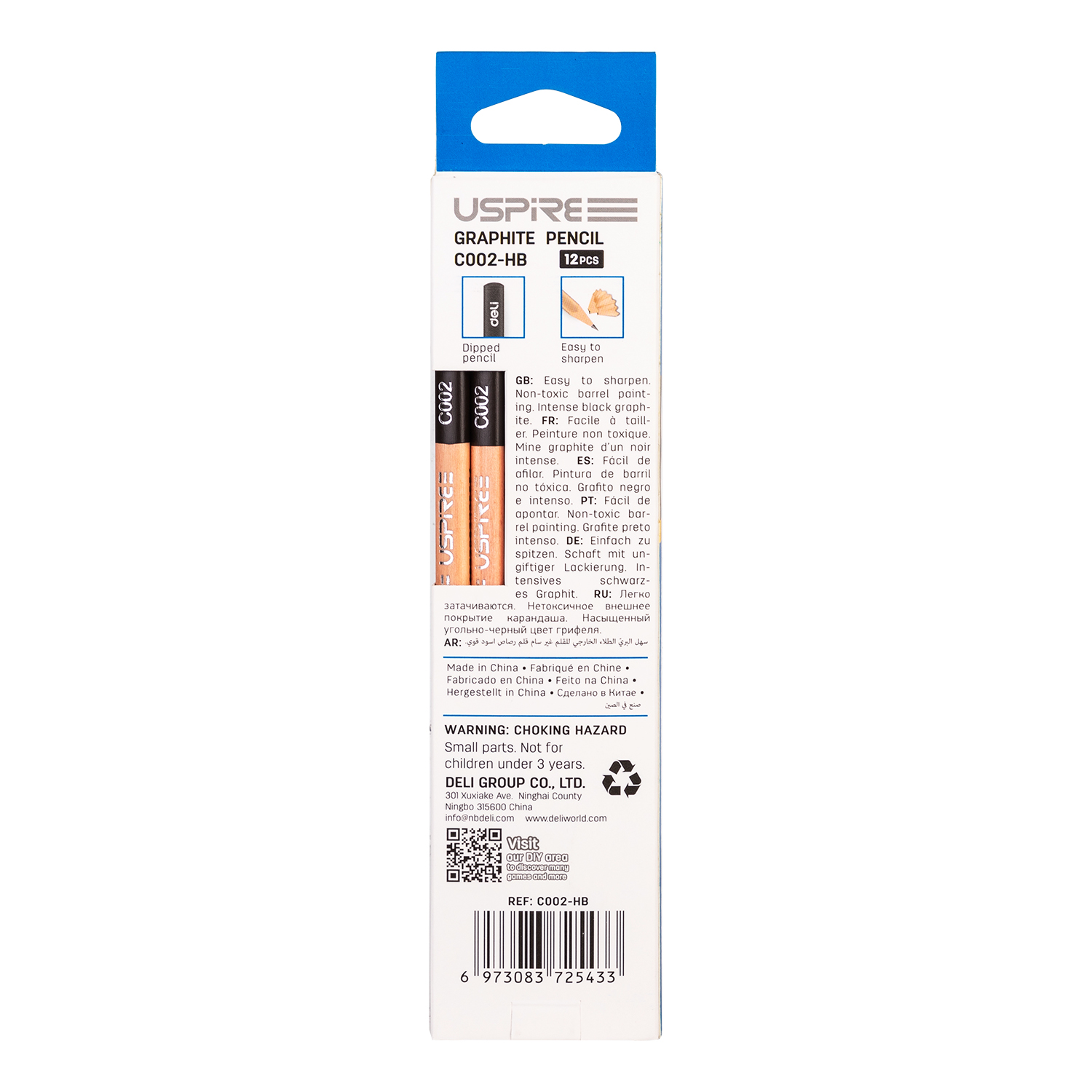 DELI C002-HB USPIRE GRAPHITE PENCILS